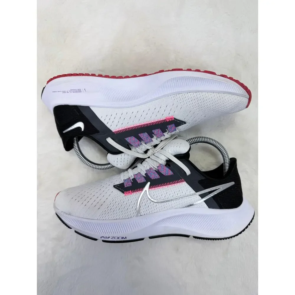Nike Air Zoom Pegasus 38 White Metallic Silver Womens Size 7.5 CW7358-101